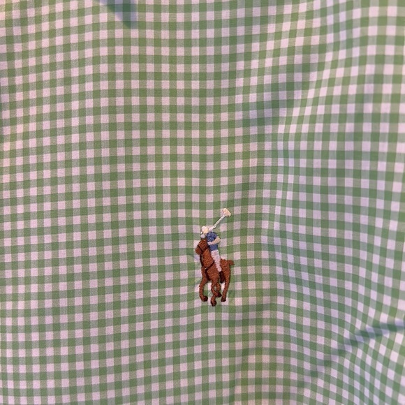 Green gingham Classic Fit Ralph Lauren Buttondown sz L - Picture 3 of 4